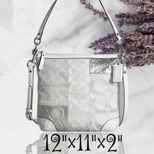 Coach Patchwork shoulder/crossbody off white and metallic silver
